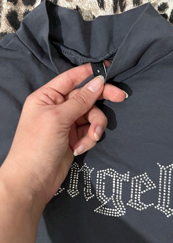 Kız Çocuk Gri Uzun Kollu Balıkçı Yaka Tişört - Görsel 2