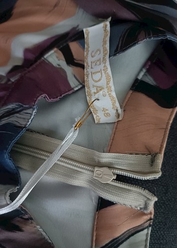 Kadın Çok Renkli Uzun ip kemerli Elbise - Görsel 4