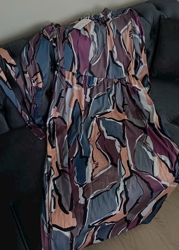 Kadın Çok Renkli Uzun ip kemerli Elbise - Görsel 5