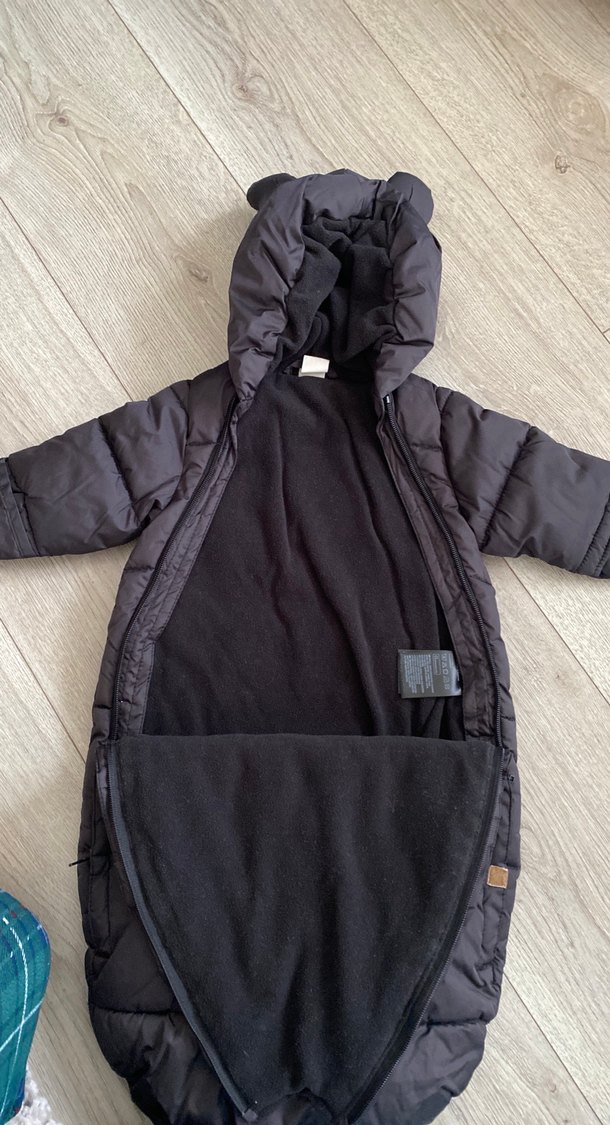 Kürklü Siyah Bebek Tulumu - Görsel 2