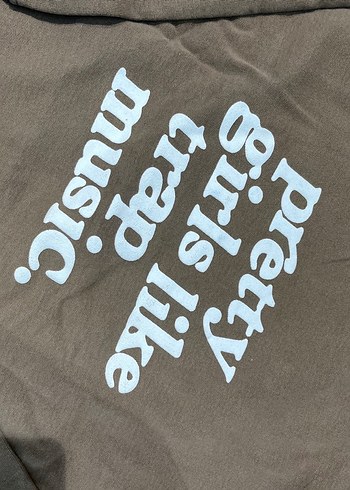 l Beden Kahverengi Süet Kapüşonlu Kadın Sweatshirt