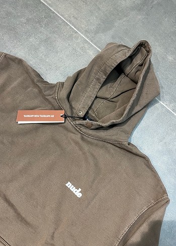Diğer Kahverengi Süet Kapüşonlu Kadın Sweatshirt
