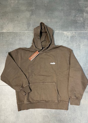 Kahverengi Süet Kapüşonlu Kadın Sweatshirt