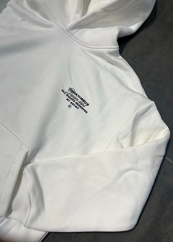 xs Beden Beyaz Kapüşonlu Unisex Sweatshirt
