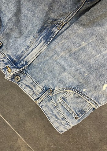 44 Beden mavi Renk Düğmeli Gri Kadın Midi Boy Bol Kesim Jean