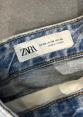 44 Beden Düğmeli Gri Kadın Midi Boy Bol Kesim Jean