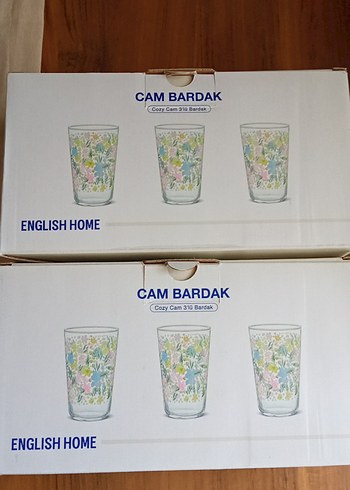  Beden çeşitli Renk Pastel Renkli Çiçek Desenli 6'lı Bardak Seti