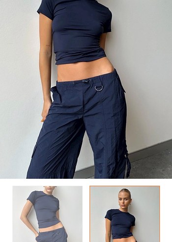 KISA KOLLU BASİC TSHİRT - Görsel 3