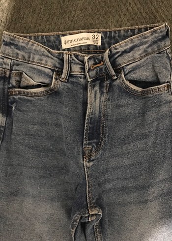 Stradivarius STRADİVARİUS MAVİ MOM JEAN