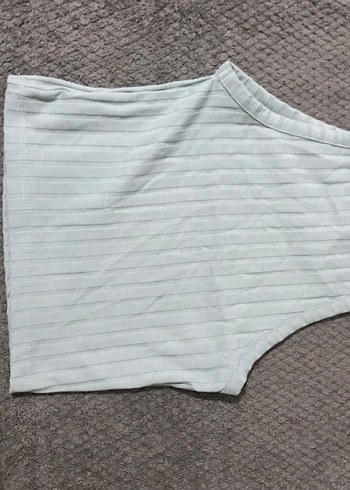 SU YEŞİLİ ASKILI DAR BLUZ - Görsel 3