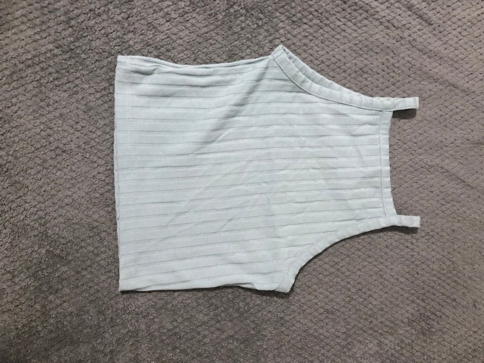 SU YEŞİLİ ASKILI DAR BLUZ - Görsel 3