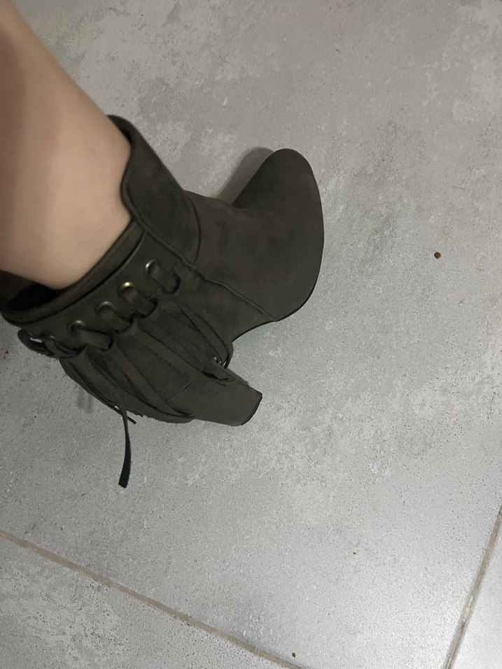 Haki Süet Tokalı Stiletto Bot - Görsel 2