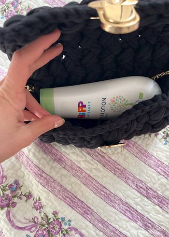 Siyah Örgü Kadın Çanta - Görsel 3