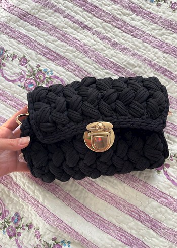 Siyah Örgü Kadın Çanta - Görsel 6