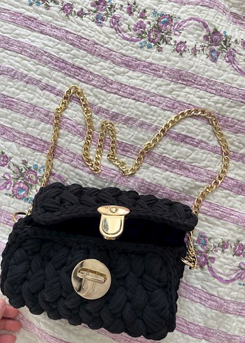 Siyah Örgü Kadın Çanta - Görsel 2