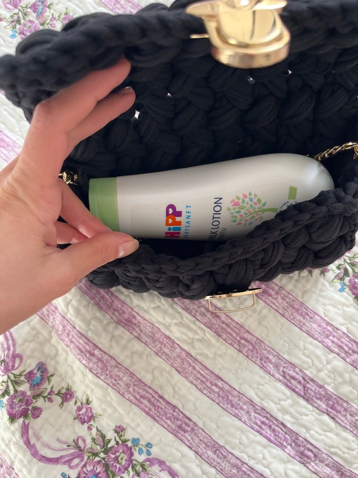 Siyah Örgü Kadın Çanta - Görsel 3