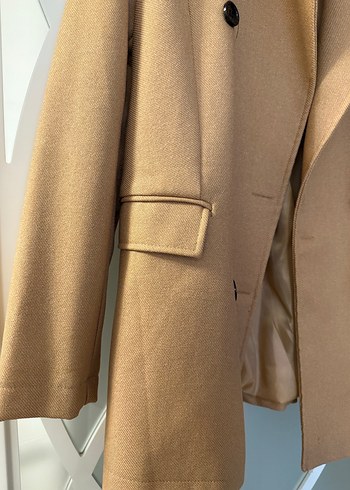 38 Beden Düğmeli Bej Kadın Blazer Ceket