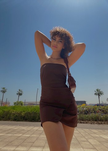 Kahverengi Bağlamalı Mini Kadın Mayo - Görsel 2