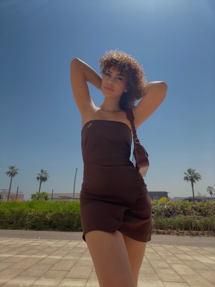 Kahverengi Bağlamalı Mini Kadın Mayo - Görsel 2