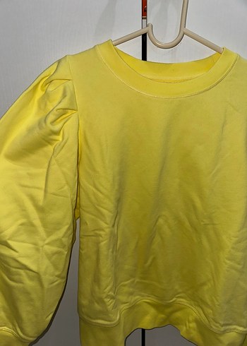 Sarı Uzun Kollu Kadın Sweatshirt - Görsel 3