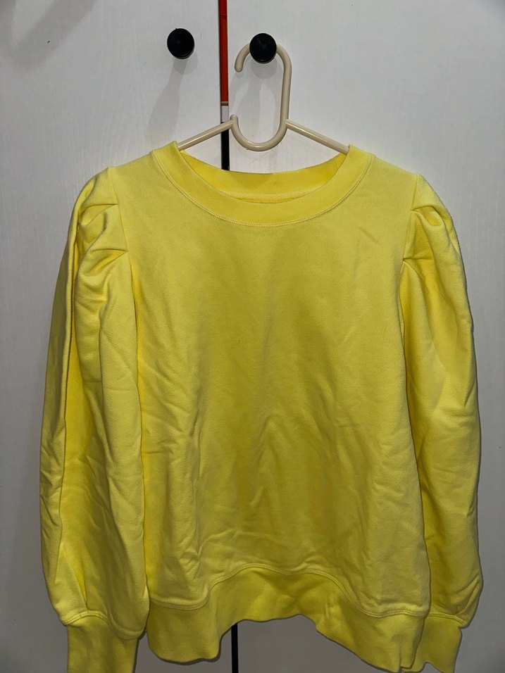 Sarı Uzun Kollu Kadın Sweatshirt - Görsel 4