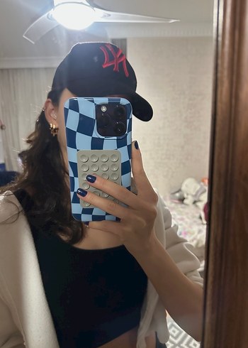 NY Siyah Kırmızı Nakışlı Spor Şapka - Görsel 5