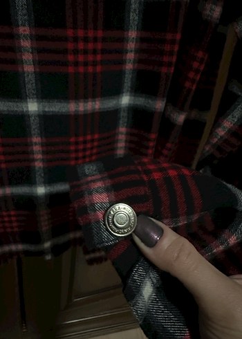 Zara Kırmızı Kareli Uzun Kollu Kadın Gömlek - Görsel 5