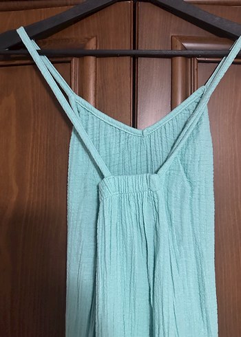 Bohem V Yaka Uzun Askılı Elbise - Görsel 3