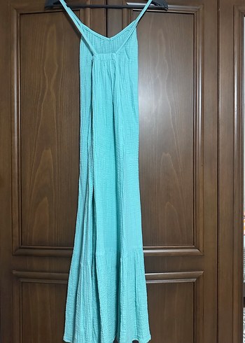 Bohem V Yaka Uzun Askılı Elbise - Görsel 4