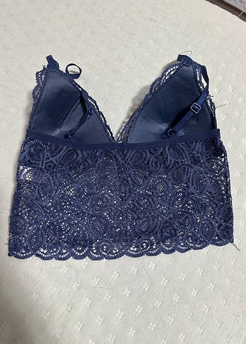 Lacivert Dantelli Bohem Bralet - Görsel 5