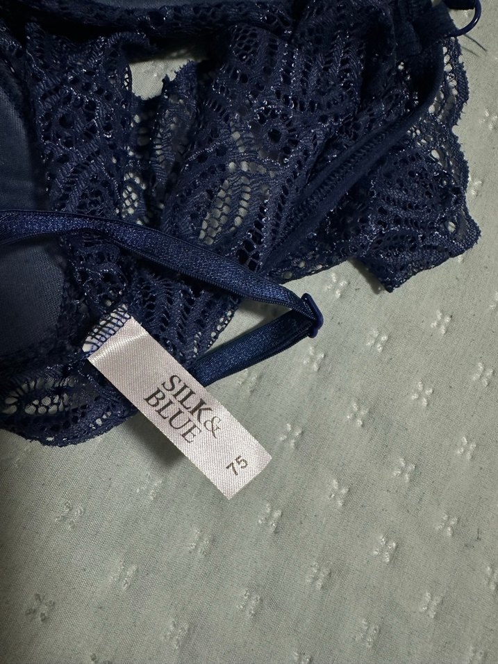 Lacivert Dantelli Bohem Bralet - Görsel 3