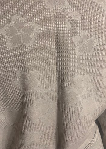 Gri Pamuk Jakar Midi Bornoz/Sabahlık - Görsel 6