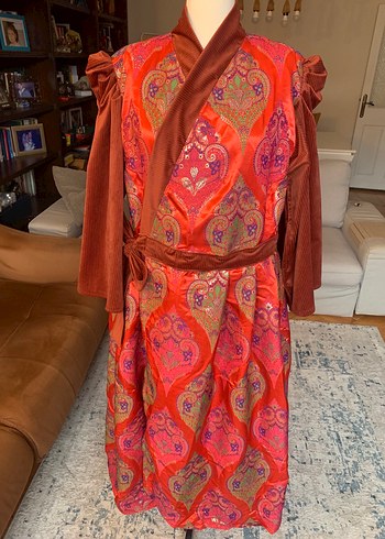 Kırmızı Jakar Kaftan Elbise - Görsel 5