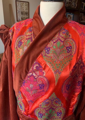 Kırmızı Jakar Kaftan Elbise - Görsel 15