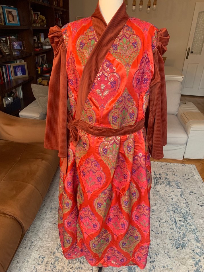 Kırmızı Jakar Kaftan Elbise - Görsel 5