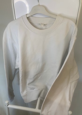 Cos Ekru Bisiklet Yaka Rahat Sweatshirt