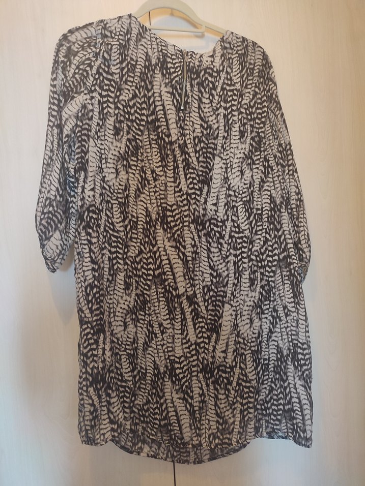 Gri Yılan Desenli Uzun Kollu elbise - Görsel 2