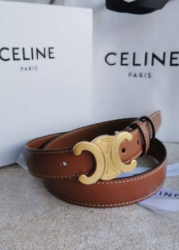 CELINE Bej Deri Kadın Kemer