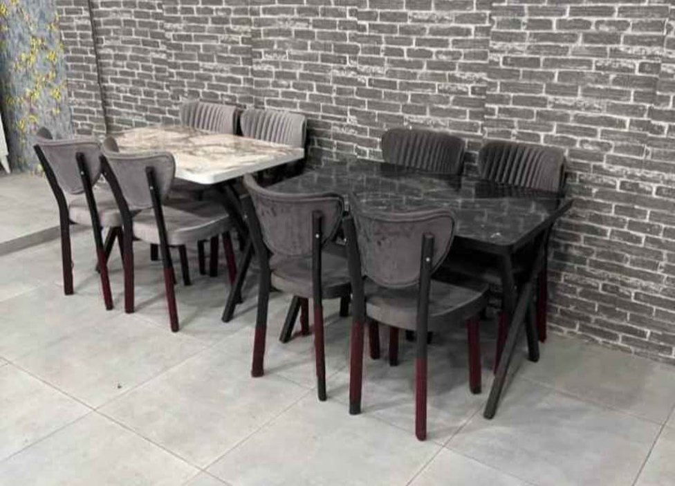 Gri Desenli Çağdaş Yemek Masası - Görsel 5