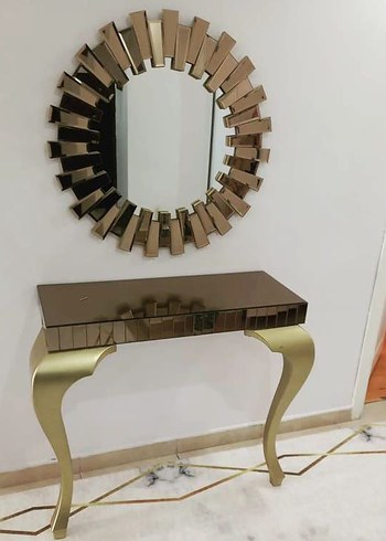 Altın Renk Parlak Dekoratif Ayna - Görsel 3