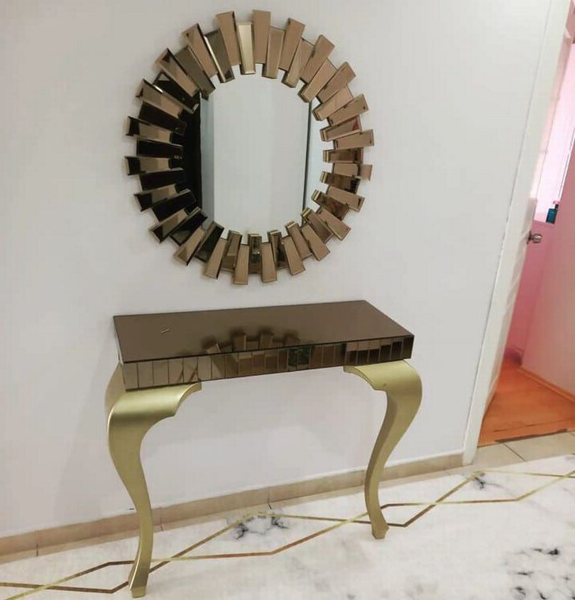 Altın Renk Parlak Dekoratif Ayna - Görsel 3