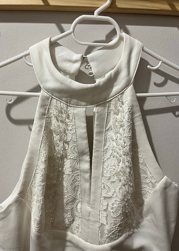 Yüksek Yakalı Mini bride ya da after elbise