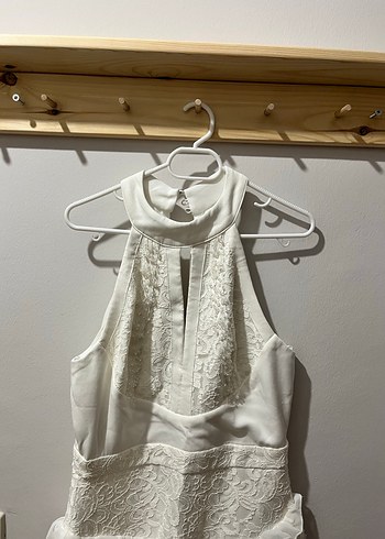 36 Beden Yüksek Yakalı Mini bride ya da after elbise
