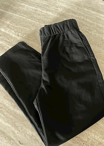 Siyah Süet Kadın Pantolon Midi Boy