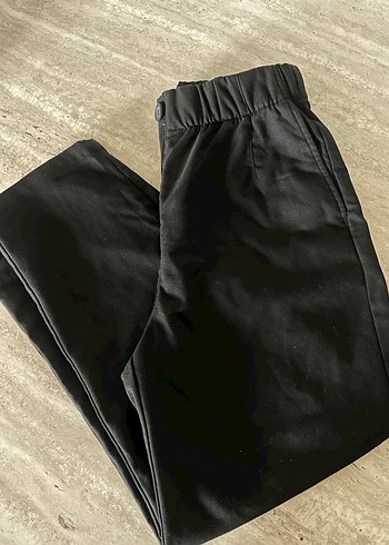xs Beden Siyah Süet Kadın Pantolon Midi Boy