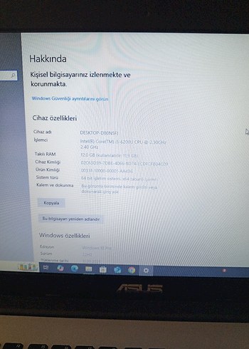 Asus Beyaz Asus Dizüstü Bilgisayar