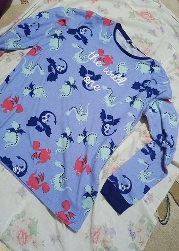 Penti Mavi Baskılı erkek çocuk Pijama üstü