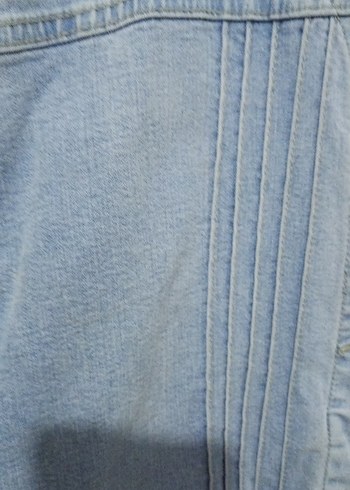 Düğmeli Mavi Kadın Denim Ceket - Görsel 2