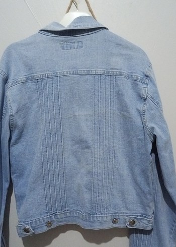 Düğmeli Mavi Kadın Denim Ceket - Görsel 3