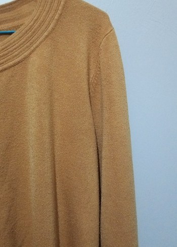 hardal Uzun Kollu Düğmeli Kadın Hırka - Görsel 2